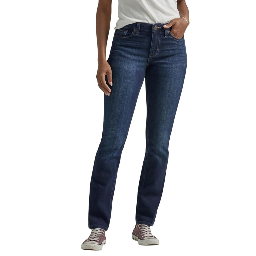 Calvin Klein Jeans Womens Straight Leg Dark Wash Blue Denim Jeans 25x30